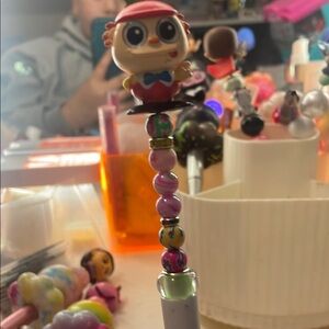 Pink and Blue Cartoon-Inspired Drawing Illustration